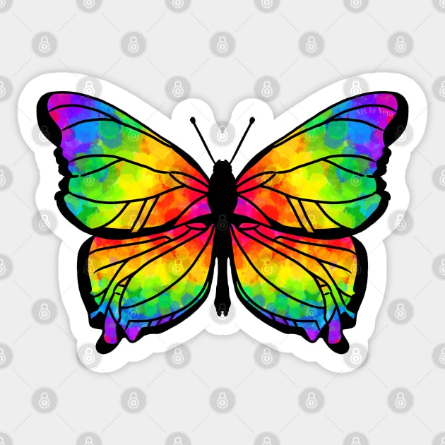 Rainbow butterfly Sticker by Art by Veya